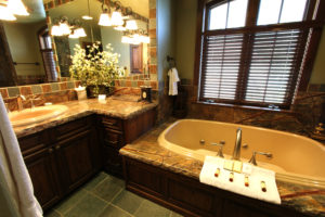 The Master bath in the Lake Front Villa