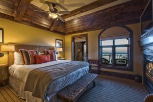 The Marlette Peak Suite bedroom with views of Lake Tahoe
