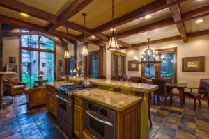 The Mountain View Villa features a full kitchen.