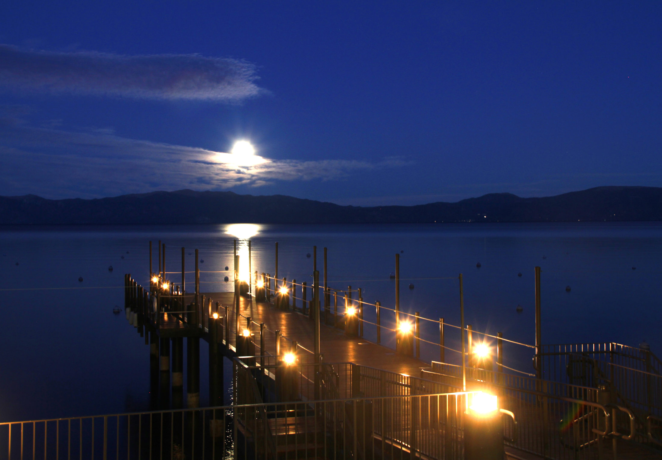 Full Moon over Lake Tahoe, viewed from the West Shore
