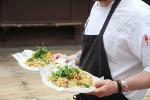 Chef Robb serves Breakfast Fried Rice